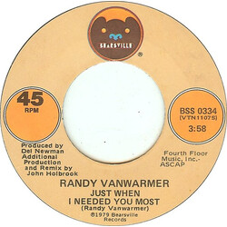 Randy Vanwarmer Just When I Needed You Most / Your Light Vinyl 7" USED