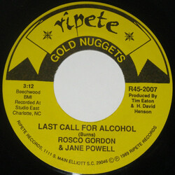 Rosco Gordon / Jane Powell Last Call For Alcohol / Makin' Whoopee USED VINYL 7INCH 45 RPM