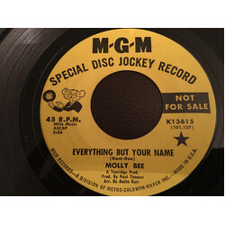 Molly Bee Everything But Your Name Vinyl 7" USED
