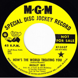 Molly Bee How's The World Treating You / It Keeps Right On A-Hurtin' Vinyl 7" USED