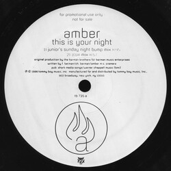 Amber This Is Your Night USED VINYL 12INCH PROMO