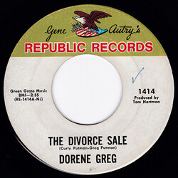 Dorene Greg The Divorce Sale USED VINYL 7INCH 45 RPM SINGLE