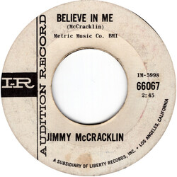 Jimmy McCracklin Believe In Me USED VINYL 7INCH 45 RPM SINGLE PROMO