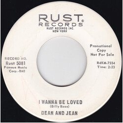Dean & Jean I Wanna Be Loved / Thread Your Needle USED VINYL 7INCH 45 RPM PROMO