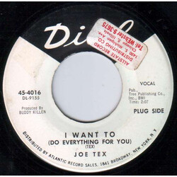 Joe Tex I Want To (Do Everything For You) / Funny Bone USED VINYL 7INCH 45 RPM SINGLE PROMO