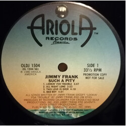 Jimmy Frank Such A Pity Vinyl LP USED
