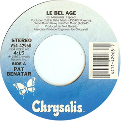 Pat Benatar Le Bel Age Vinyl 7" USED