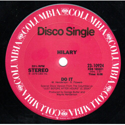 Hilary Schmidt Do It / Sundancers USED VINYL 12INCH 33 S RPM SINGLE