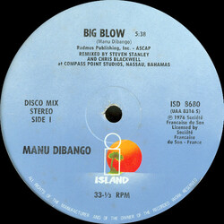 Manu Dibango Big Blow (Disco Mix) VINYL 12" USED