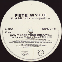 Pete Wylie & Wah! The Mongrel Don't Lose Your Dreams... USED VINYL 12INCH 45 RPM