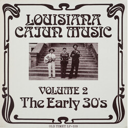 Various Louisiana Cajun Music Volume 2 - The Early 30's Vinyl LP USED