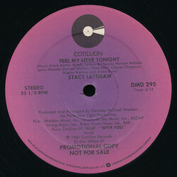 Stacy Lattisaw Feel My Love Tonight USED VINYL 12INCH 33 S RPM PROMO