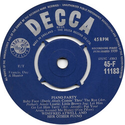 Winifred Atwell Piano Party USED VINYL 7INCH 45 RPM SINGLE