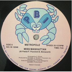 Metropole Miss Manhattan USED VINYL 12INCH 33 S RPM