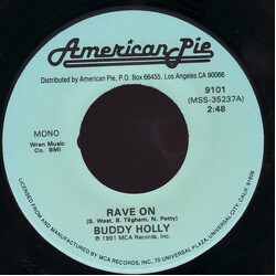 Buddy Holly Rave On Vinyl 7" USED
