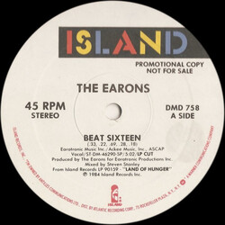 The Earons Beat Sixteen USED VINYL 12INCH PROMO