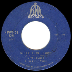 Mitch Ryder & The Detroit Wheels Sock It To Me - Baby! / I Never Had It Better Vinyl 7" USED
