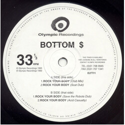 Bottom Dollar Rock Your Body USED VINYL 12INCH 33 S RPM PROMO