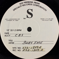 Babyface It's No Crime USED VINYL 12INCH 33 S RPM TEST PRESSING