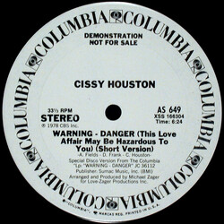 Cissy Houston Warning - Danger (This Love Affair May Be Hazardous To You) VINYL 12" USED