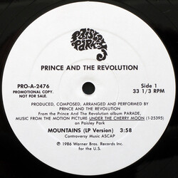 Prince And The Revolution Mountains USED VINYL 12INCH 33 S RPM SINGLE PROMO STEREO