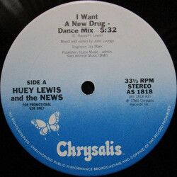 Huey Lewis & The News I Want A New Drug USED VINYL 12INCH 33 S RPM PROMO