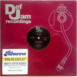 Rihanna Pon De Replay (Norty Cotto Remix) USED VINYL 12INCH 33 S RPM PROMO