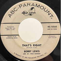 Bobby Lewis That's Right USED VINYL 7INCH 45 RPM SINGLE PROMO