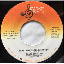 David Simmons (2) Taxi - Greyhound Station USED VINYL 7INCH 45 RPM PROMO STEREO MONO