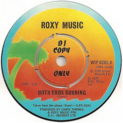 Roxy Music Both Ends Burning USED VINYL 7INCH 45 RPM SINGLE PROMO