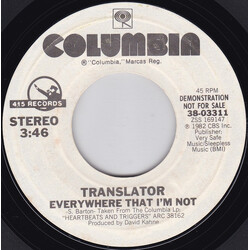 Translator (3) Everywhere That I'm Not USED VINYL 7INCH 45 RPM PROMO