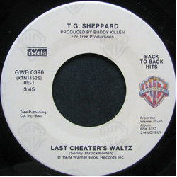 T.G. Sheppard Last Cheater's Waltz / I'll Be Coming Back For More Vinyl 7" USED