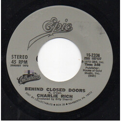 Charlie Rich Behind Closed Doors / I Take It On Home Vinyl 7" USED