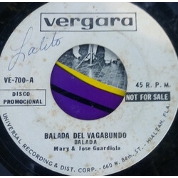 Jose Guardiola / Rosa Mary La Balada Del Vagabundo / Corazon Loco USED VINYL 7INCH 45 RPM PROMO
