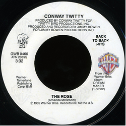 Conway Twitty The Rose / Lost In The Feeling Vinyl 7" USED