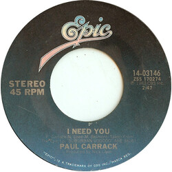 Paul Carrack I Need You / Call Me Tonight VINYL 7" USED