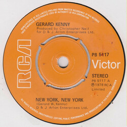 Gerard Kenny New York, New York USED VINYL 7INCH 45 RPM SINGLE
