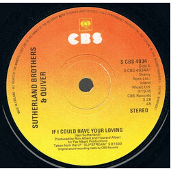 Sutherland Brothers / Quiver If I Could Have Your Loving USED VINYL 7INCH 45 RPM SINGLE