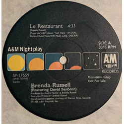 Brenda Russell (2) Le Restaurant USED VINYL 12INCH 33 S RPM PROMO STEREO