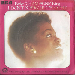 Evelyn King I Don't Know If It's Right USED VINYL 7INCH 45 RPM SINGLE STEREO