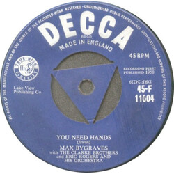 Max Bygraves You Need Hands / Tulips From Amsterdam USED VINYL 7INCH 45 RPM SINGLE