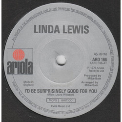 Linda Lewis I'd Be Surprisingly Good For You USED VINYL 7INCH 45 RPM SINGLE