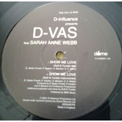 D'Influence / D-Vas / Sarah Anne Webb Show Me Love USED VINYL 12INCH 33 S RPM
