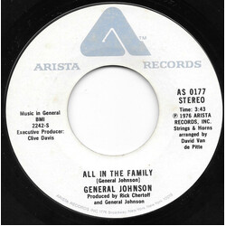 General Johnson All In The Family / Ready, Willing And Able USED VINYL 7INCH 45 RPM SINGLE