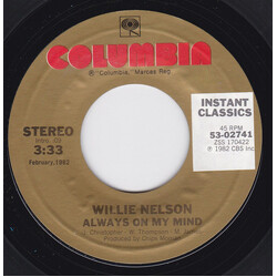 Willie Nelson Always On My Mind / The Party's Over USED VINYL 7INCH 45 RPM SINGLE REISSUE STYRENE