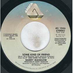 Barry Manilow Some Kind Of Friend / Heaven USED VINYL 7INCH 45 RPM SINGLE STYRENE