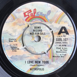 Metropolis (5) I Love New York Vinyl 7" USED