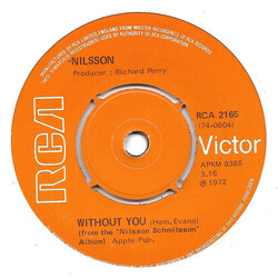 Harry Nilsson Without You USED VINYL 7INCH 45 RPM SINGLE