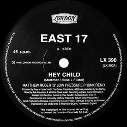 East 17 Hey Child USED VINYL 12INCH 45 RPM