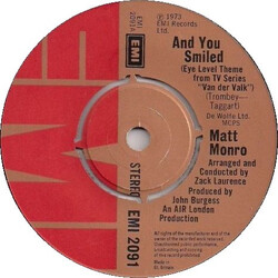 Matt Monro And You Smiled USED VINYL 7INCH 45 RPM SINGLE